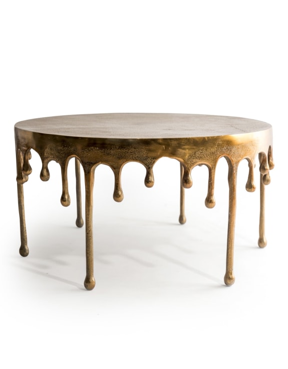 Drippy Gold Aluminium Coffee Table