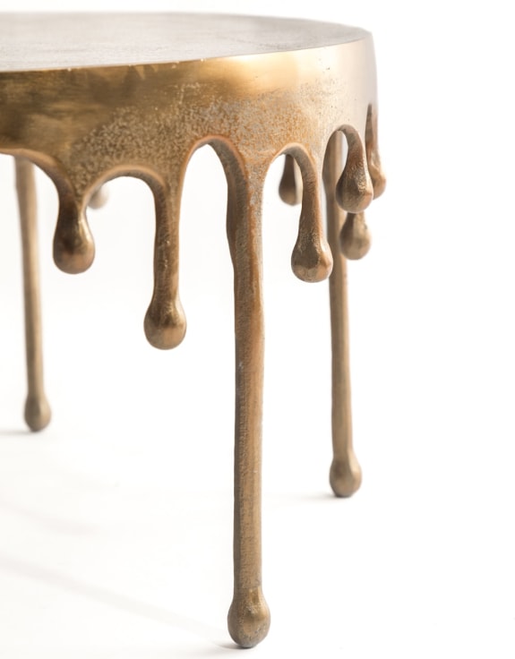 Drippy Gold Aluminium Coffee Table