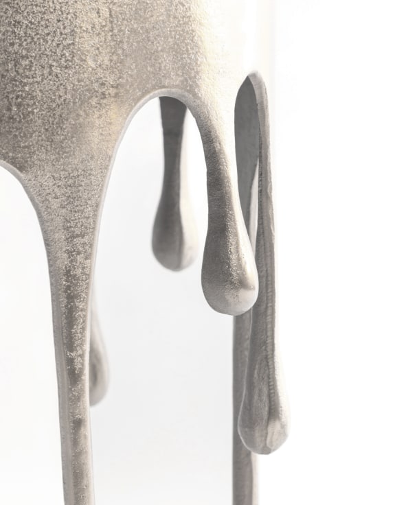Drippy Nickel Round Aluminium Side Table