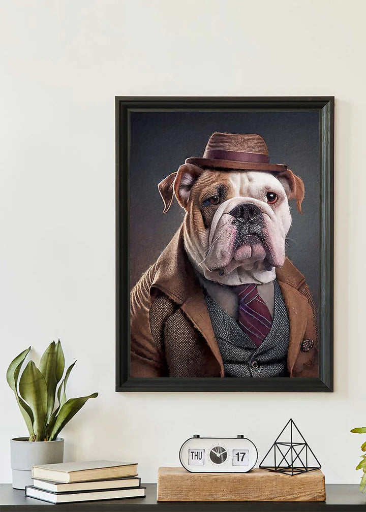 English Bulldog Animal Head Portrait Print