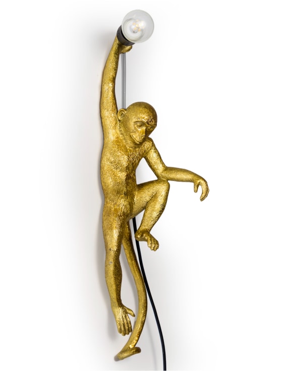 Gold Climbing Monkey Wall Lamp