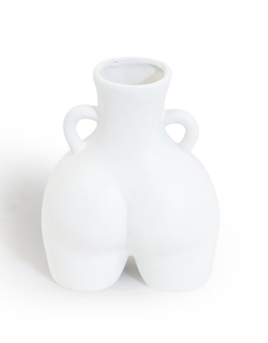 Small Matt White Booty Vase
