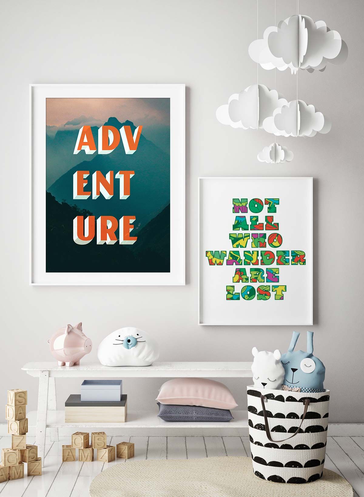 Adventure Typography Mountains Print