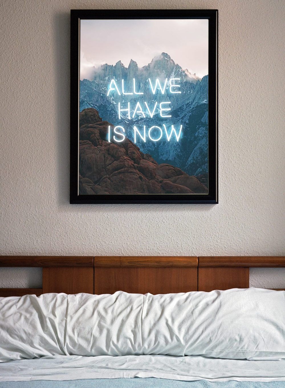 All We Have Is Now Neon Mountains Print
