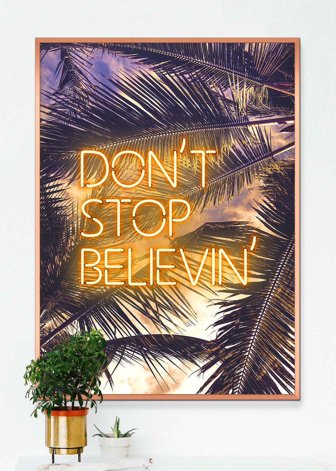 Dont Stop Believing Lyrics Neon Tropical Print