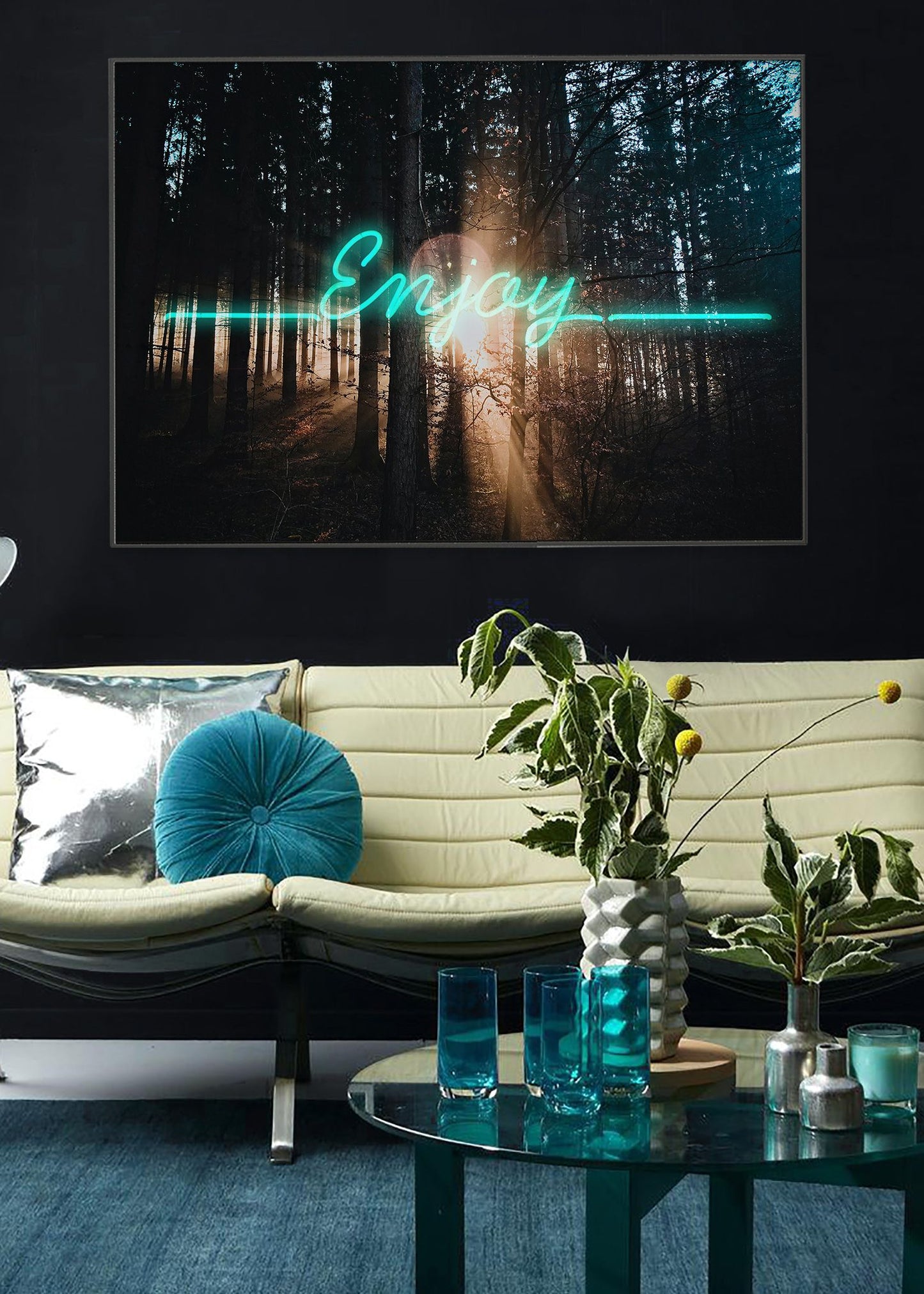 Enjoy Woodland Neon Print
