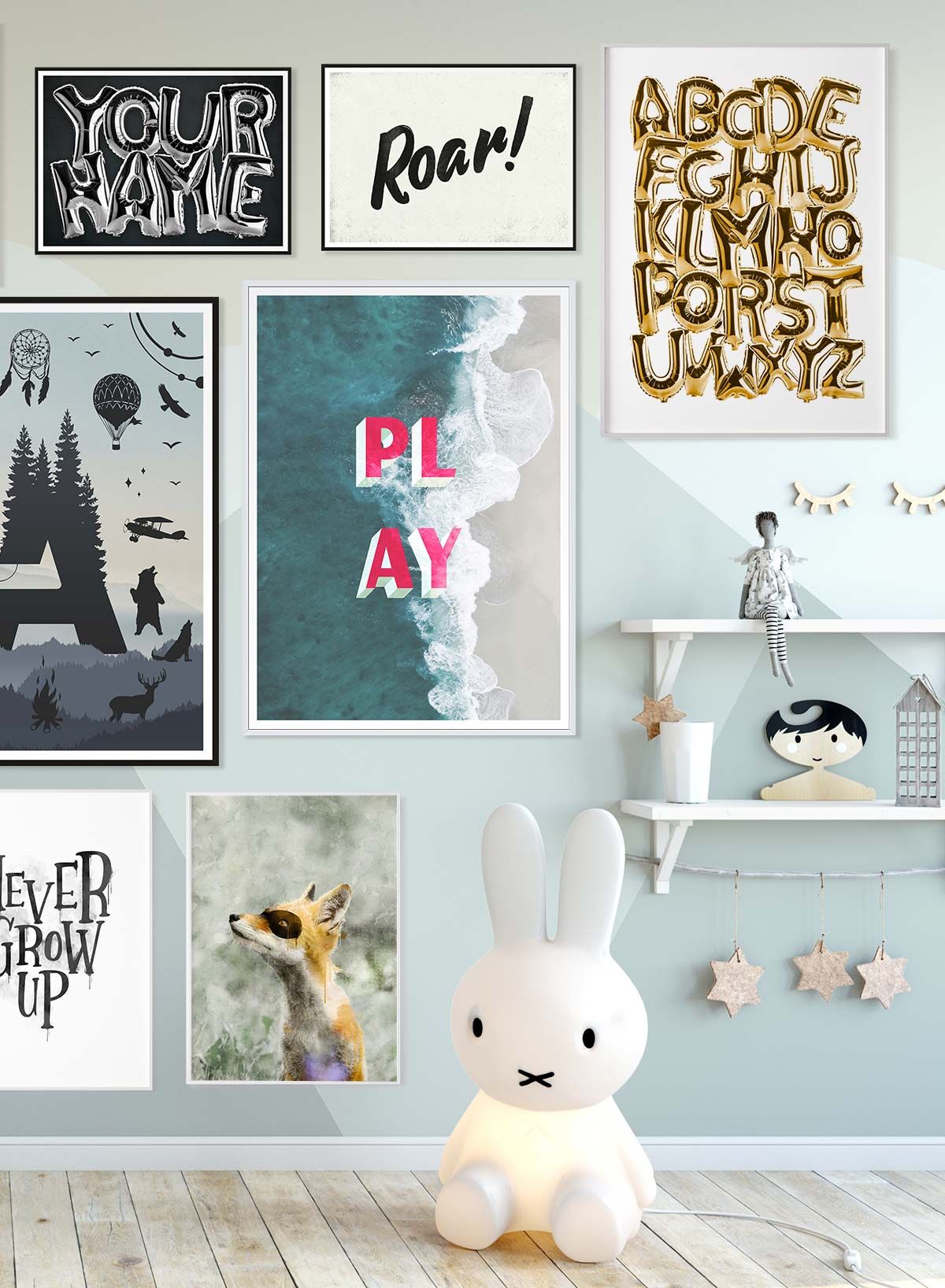 Foil Balloons Alphabet Educational Gold Print