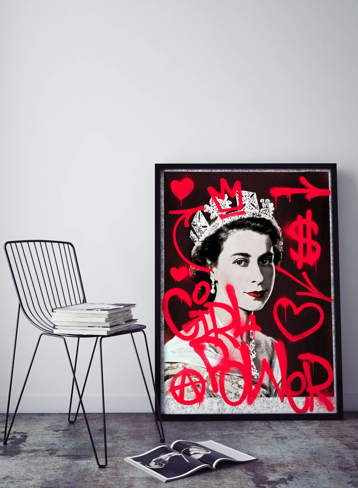 Girl Power Queen Elizabeth Spraypaint Print