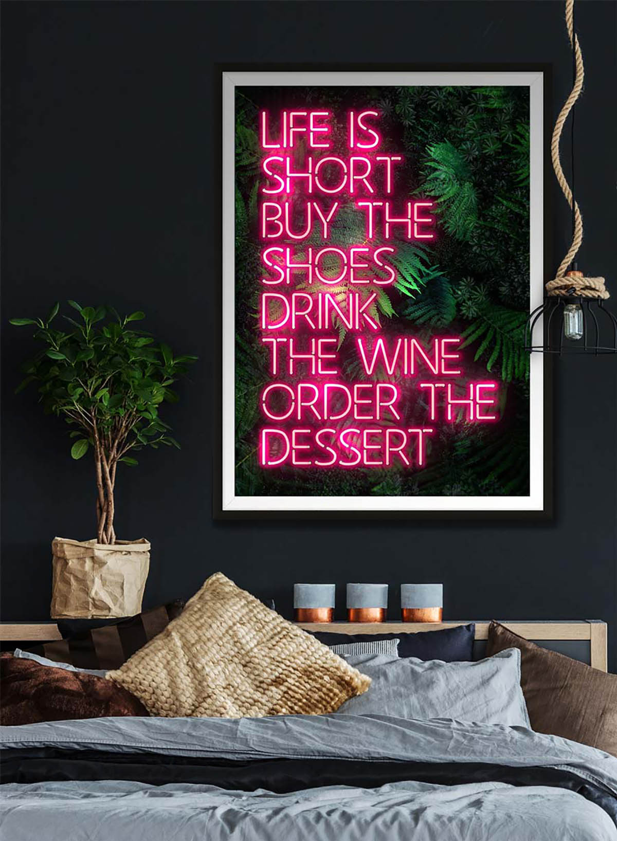 Life Is Short Neon Print