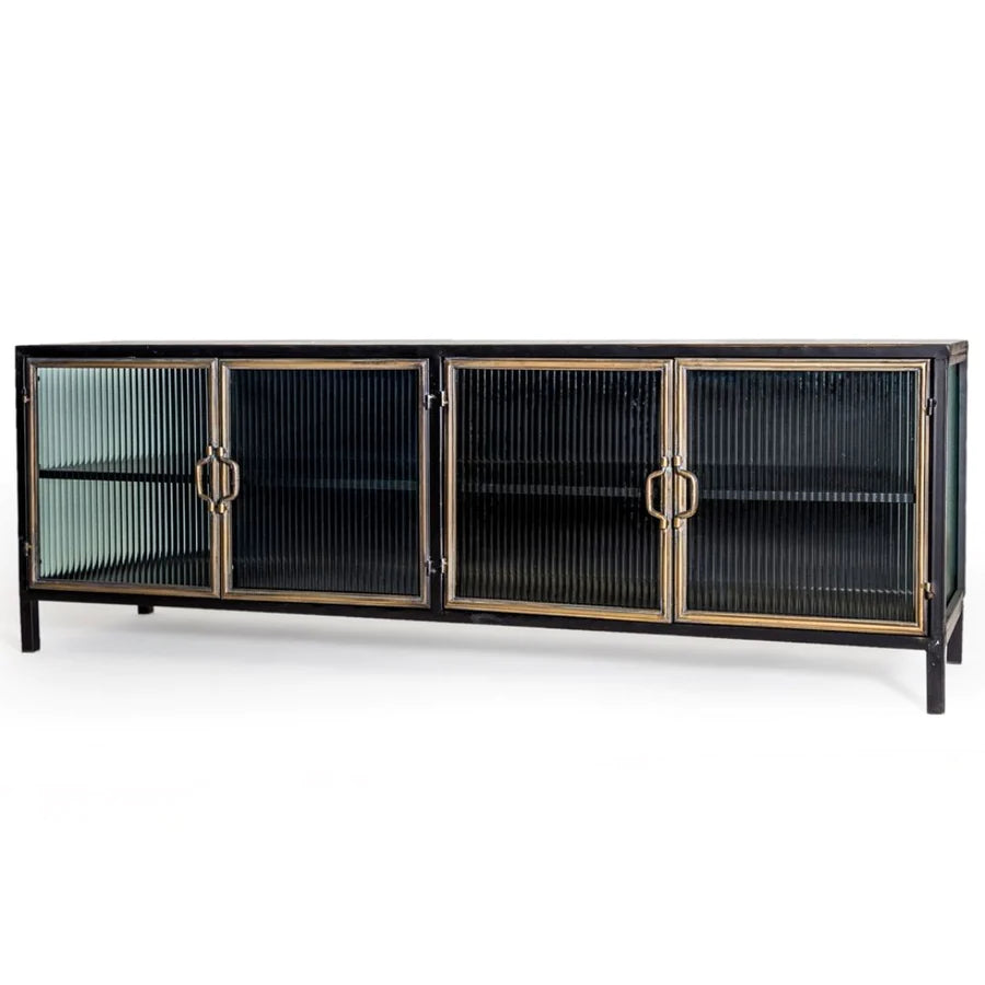 Orwell Antiqued Black & Gold Sideboard Media unit
