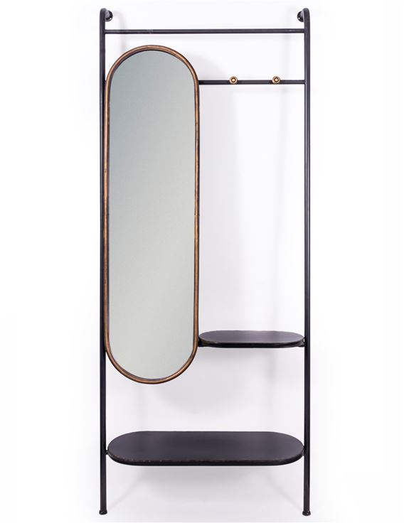 Orwell Black & Antique Gold Metal Mirror Dressing Unit