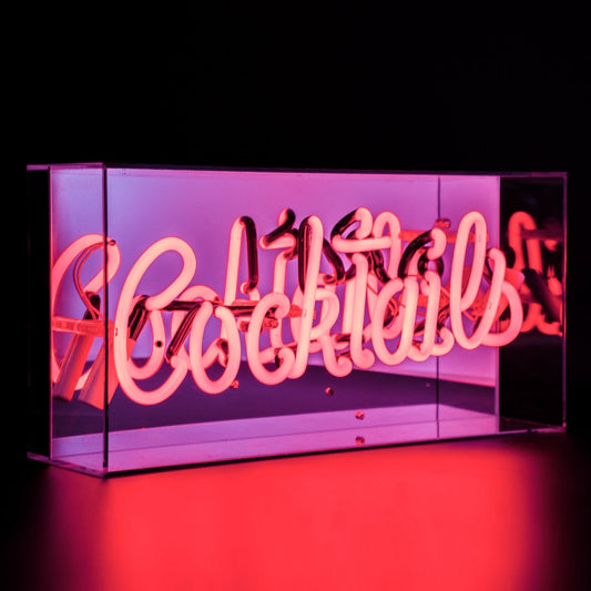 Red Cocktails Acrylic Neon Light Box