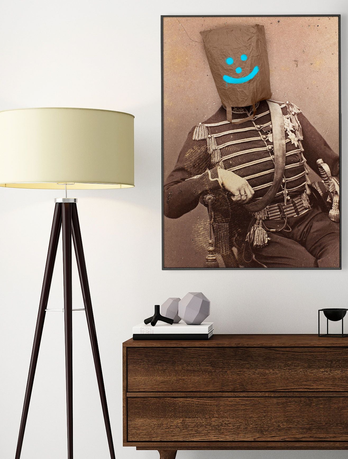 Smiley Soldier Vintage Print