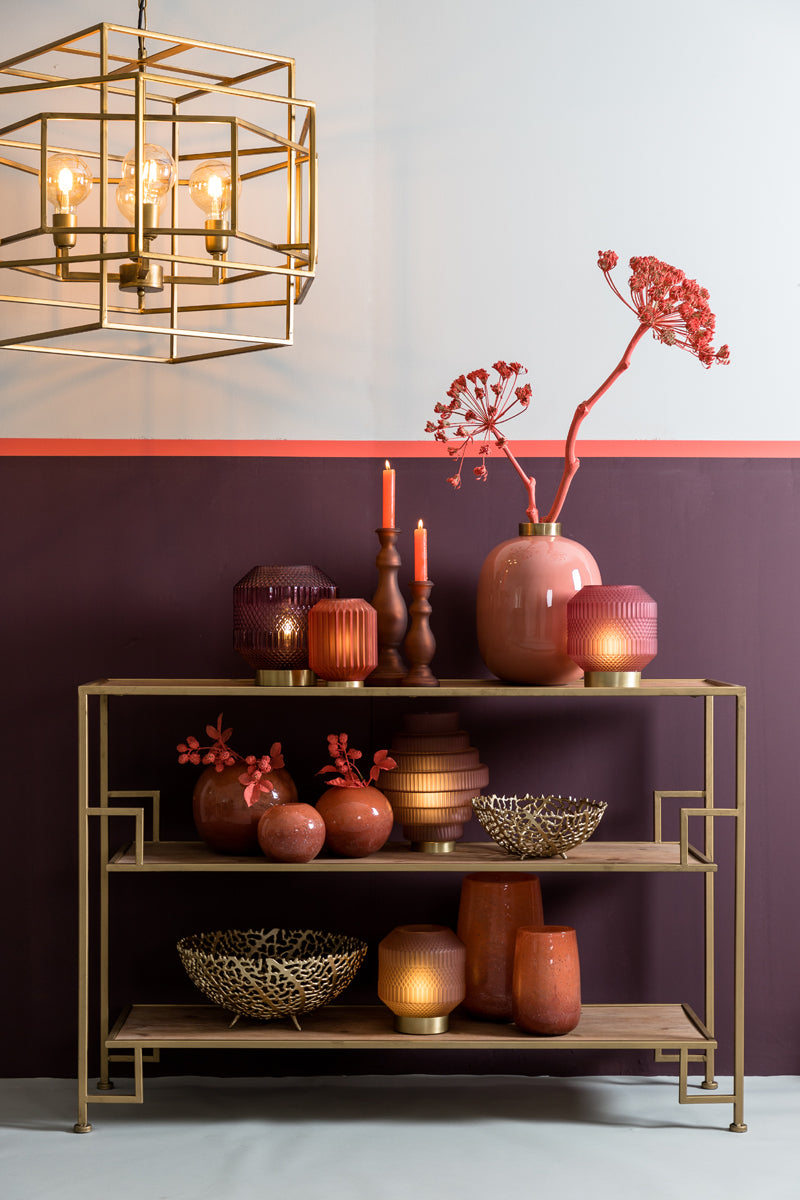 Sutera Gold & Wood Console Table