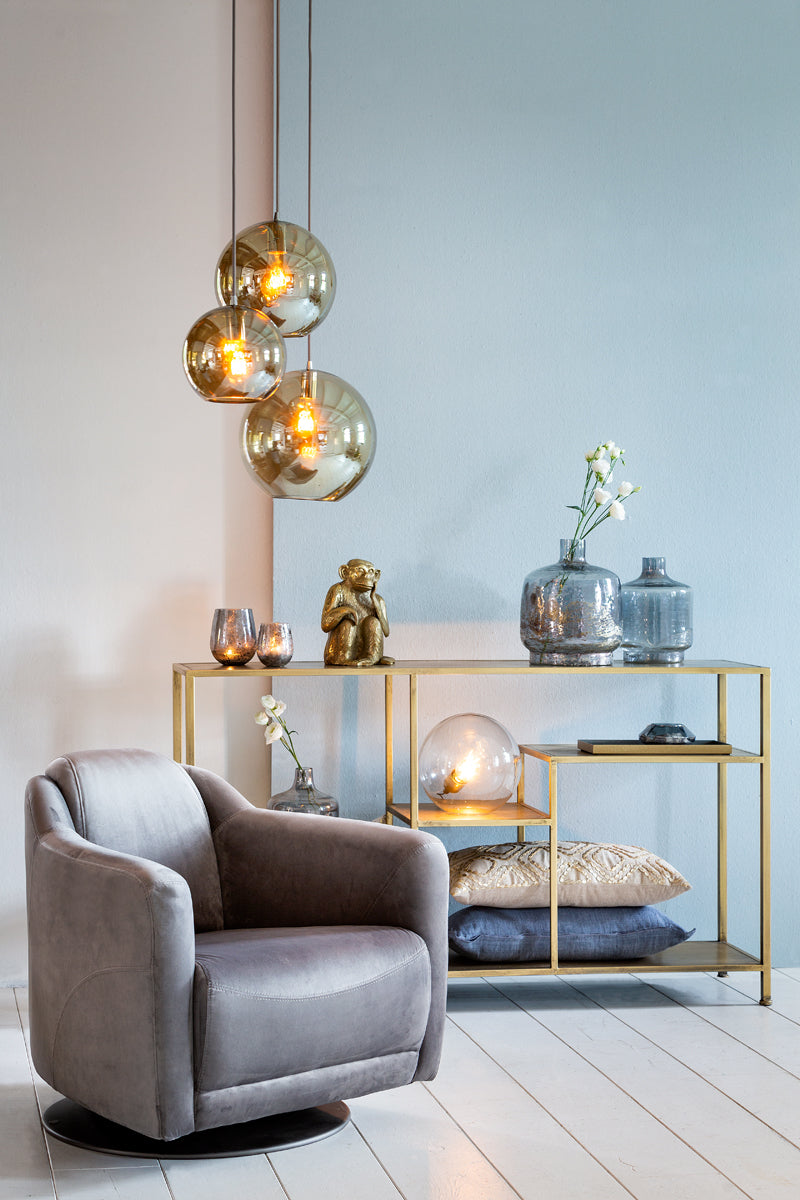 Ylaya Matt Black & Gold Console Table