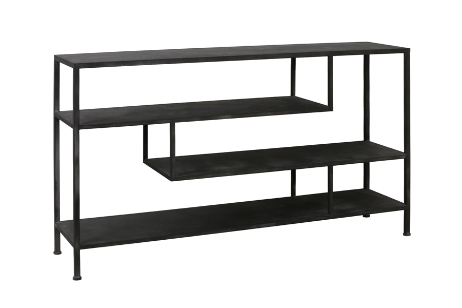 Ylaya Antique Black Metal Console Table