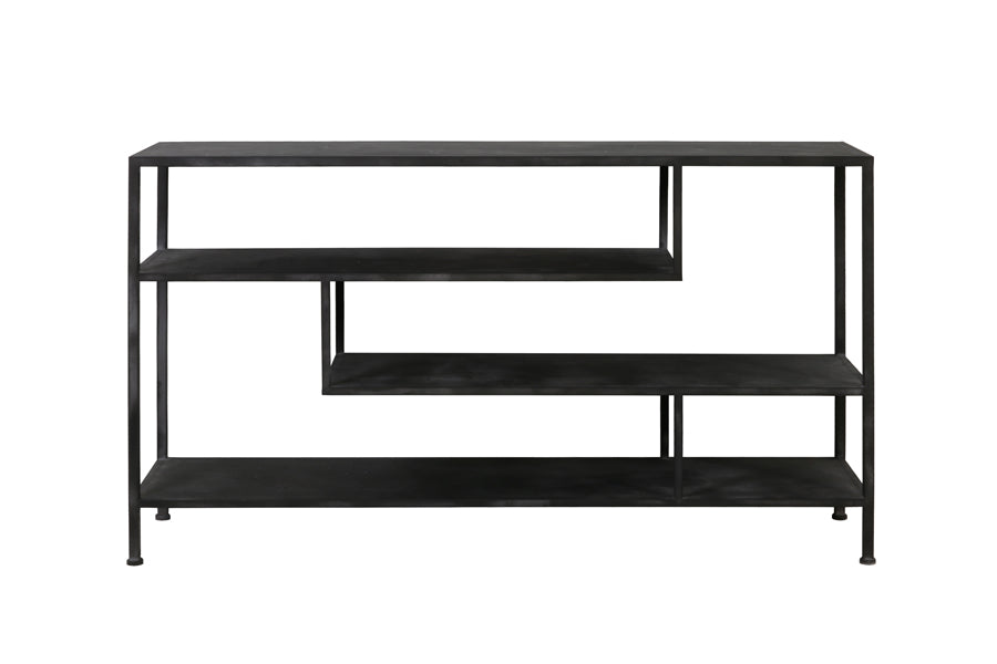 Ylaya Antique Black Metal Console Table