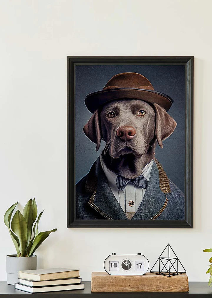 Black Labrador Animal Head Portrait Print