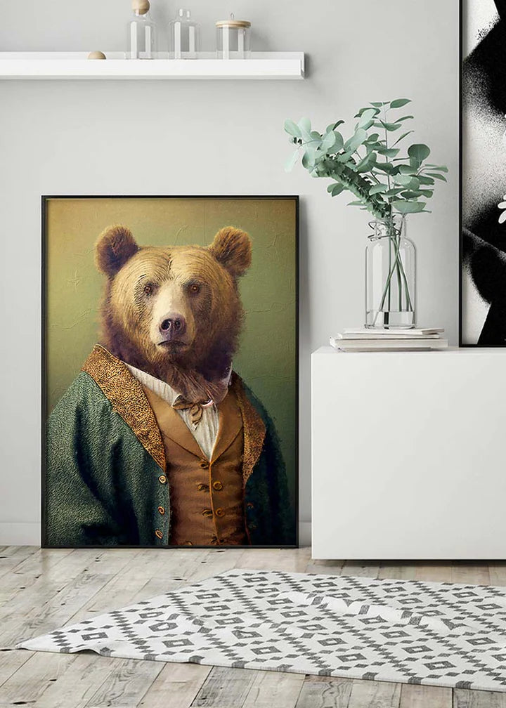 Brown Bear Animal Head Portrait Print