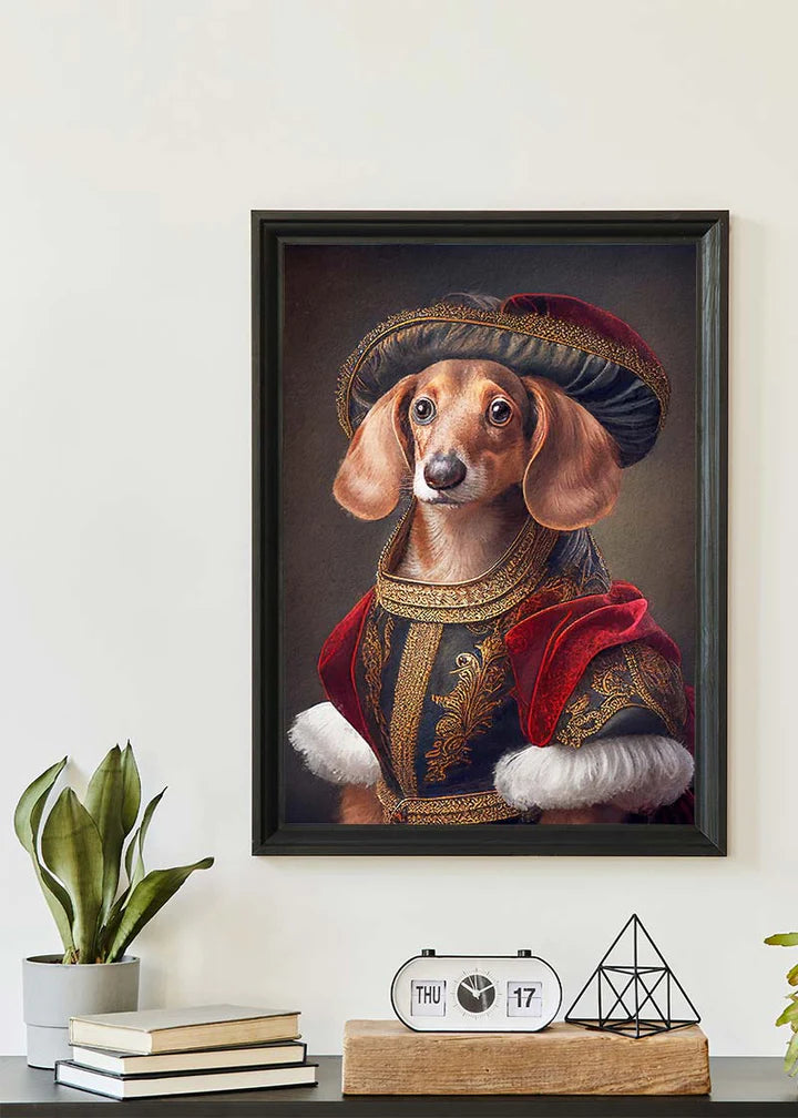 Dachshund Sausage Dog Animal Head Portrait Print