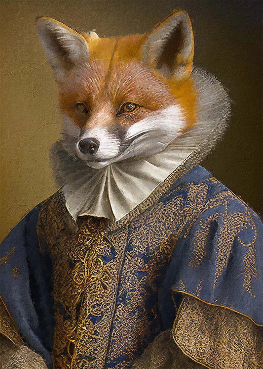 Fox Victorian Animal Head Portrait Print