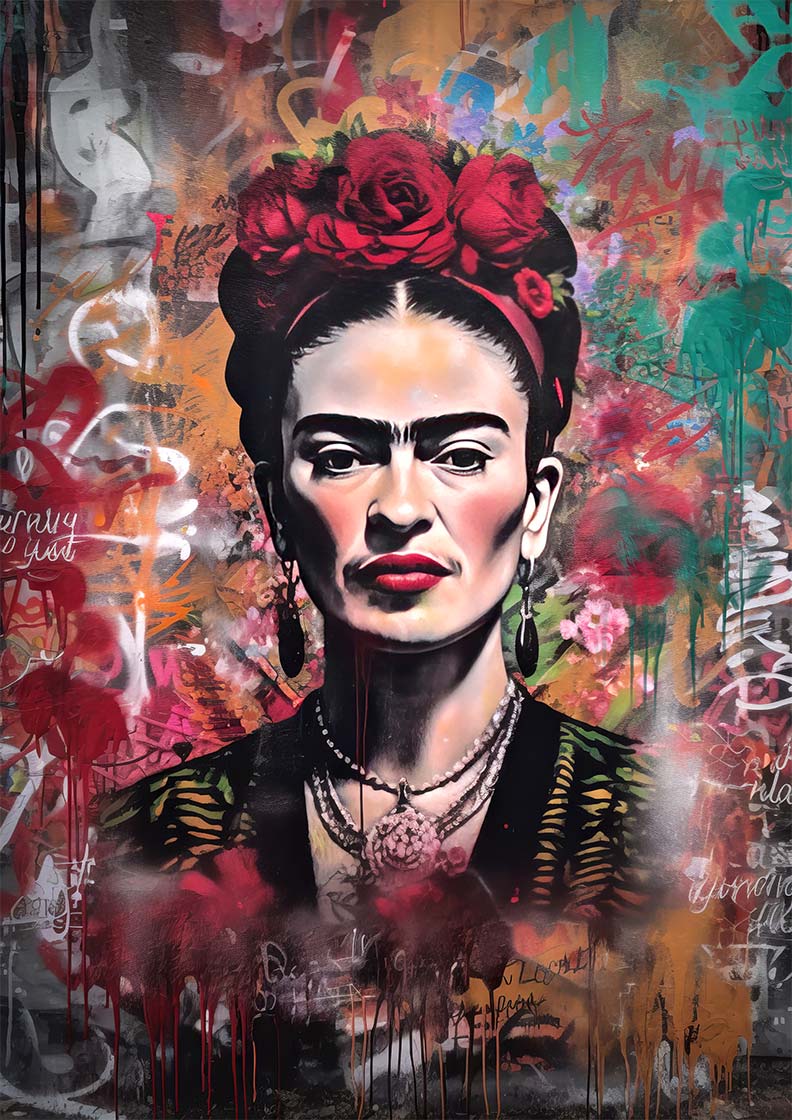 Frida Kahlo Graffiti Stencil Print