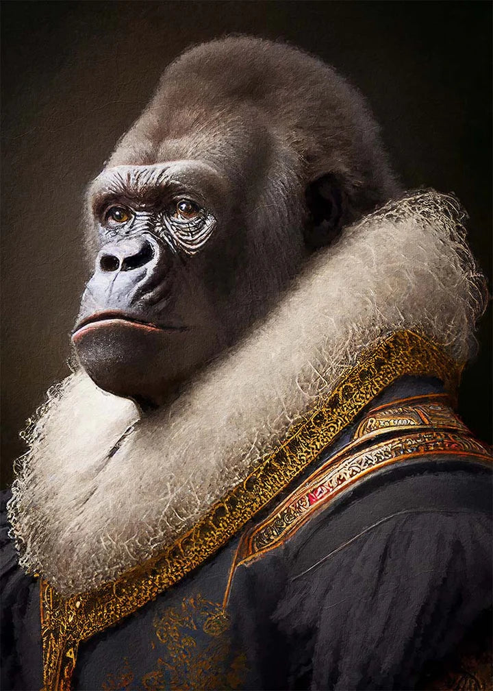 Gorilla Animal Head Portrait Print