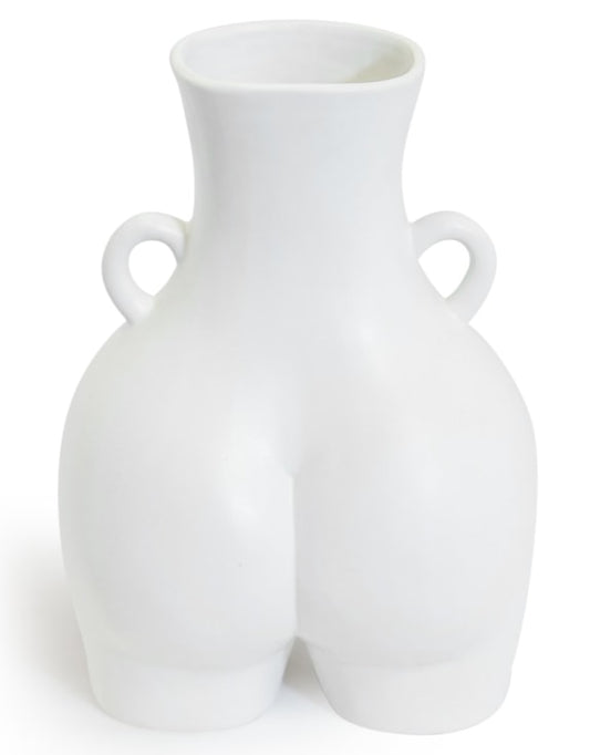 Large Matt White Booty Vase