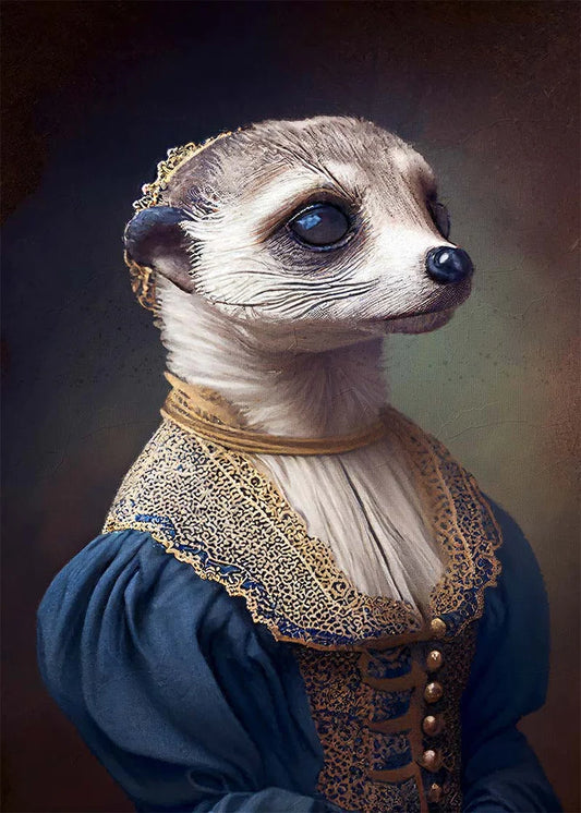 Meerkat Animal Head Portrait Print