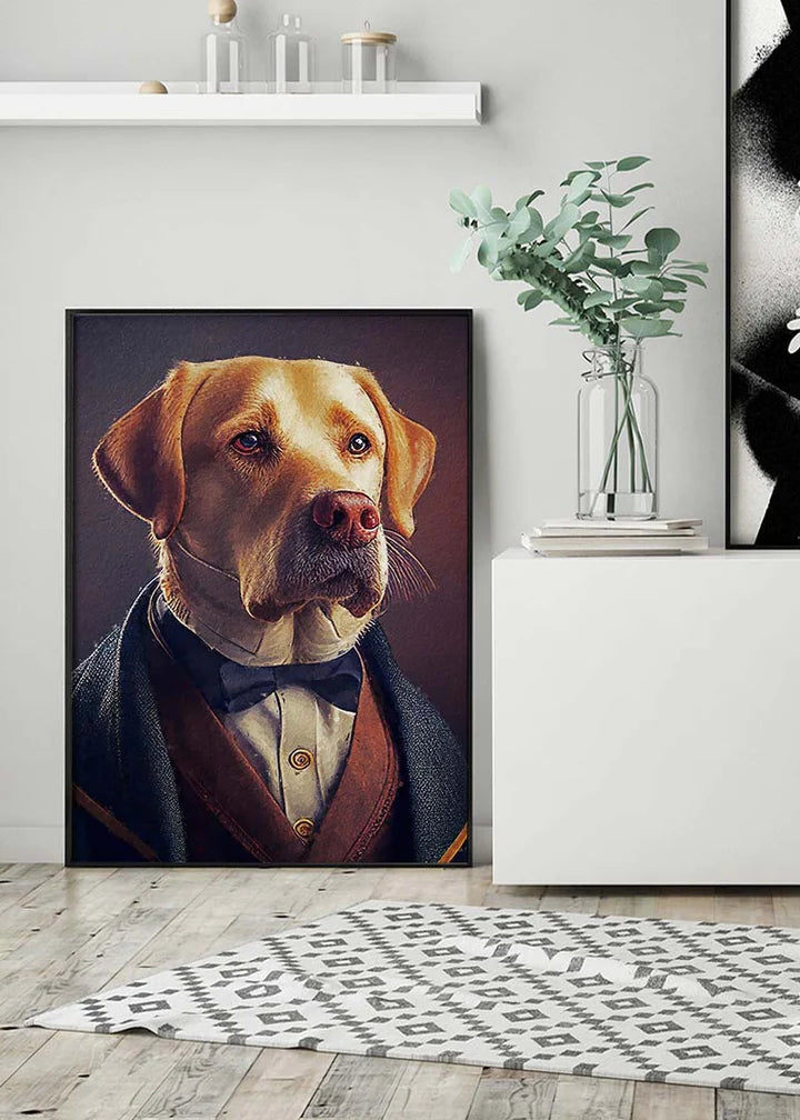 Yellow Labrador Animal Head Portrait Print