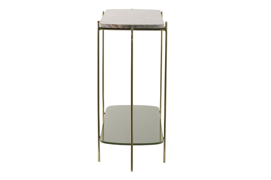 Besut Green Marble & Glass Console Table