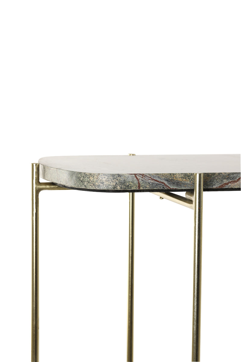 Besut Green Marble & Glass Console Table
