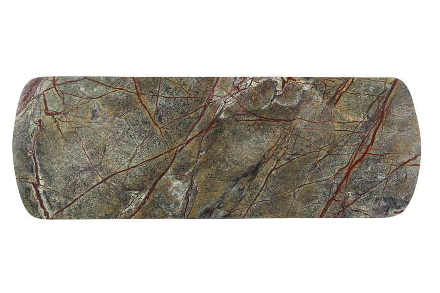 Besut Green Marble & Glass Console Table