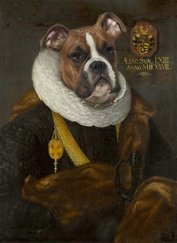 Boxer Dog Gentleman Portrait Print