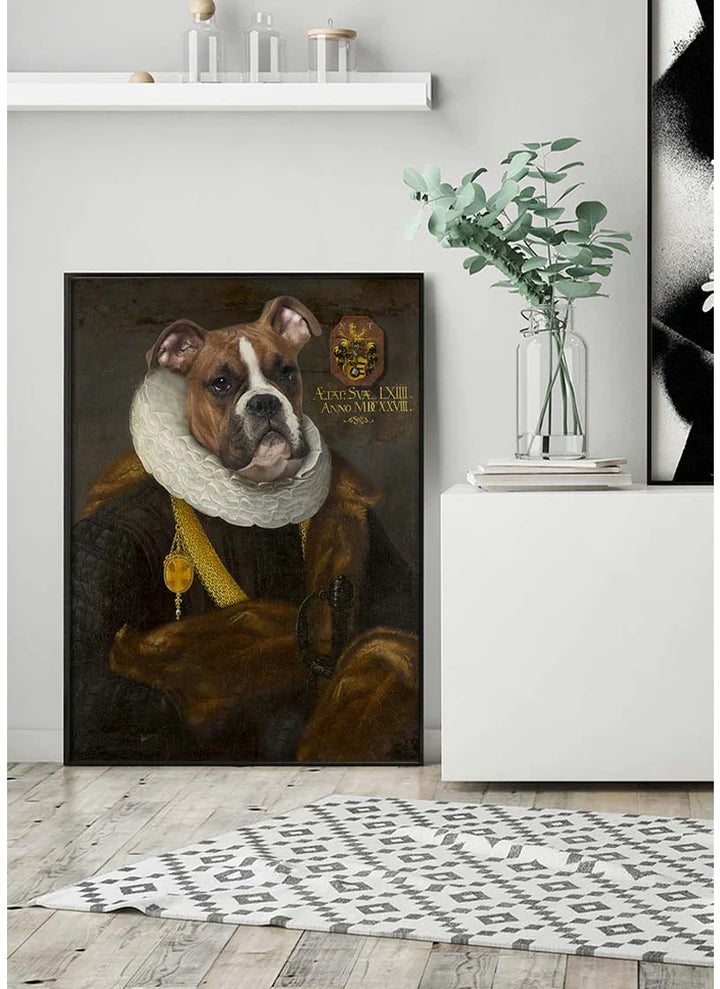 Boxer Dog Gentleman Portrait Print
