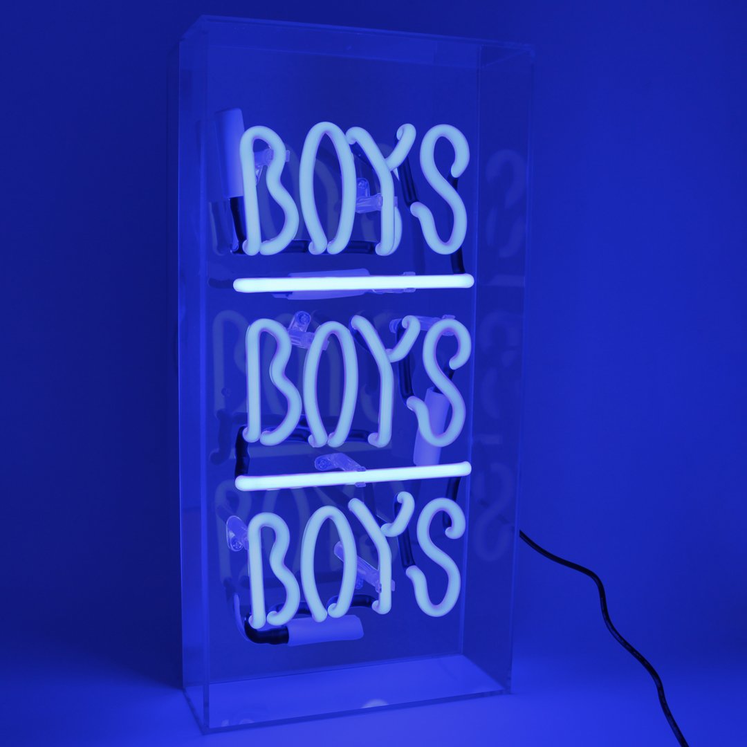 Boys Boys Boys Acrylic Neon Light Box
