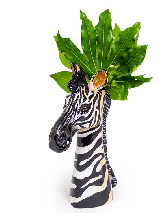Ceramic Zebra Head Vase