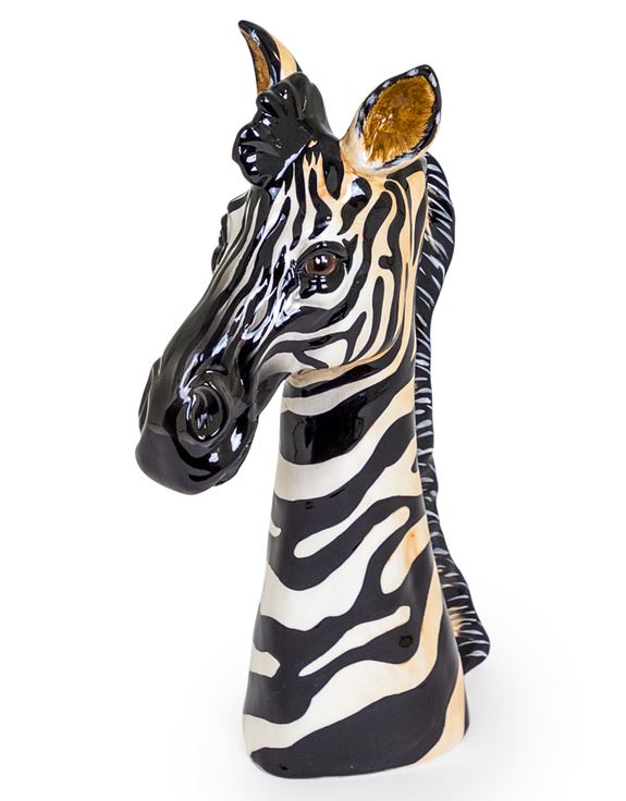 Ceramic Zebra Head Vase
