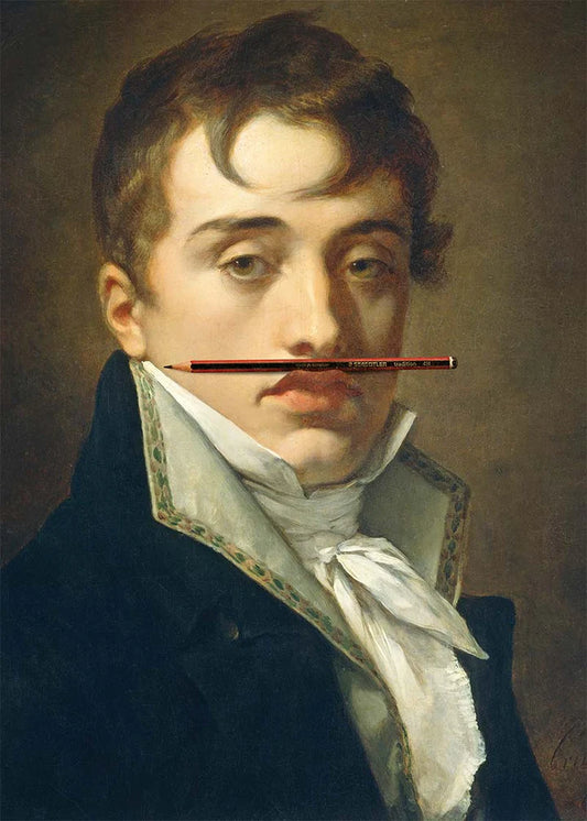 David Johnston by Pierre Paul Prudhon with Pencil Moustache Print