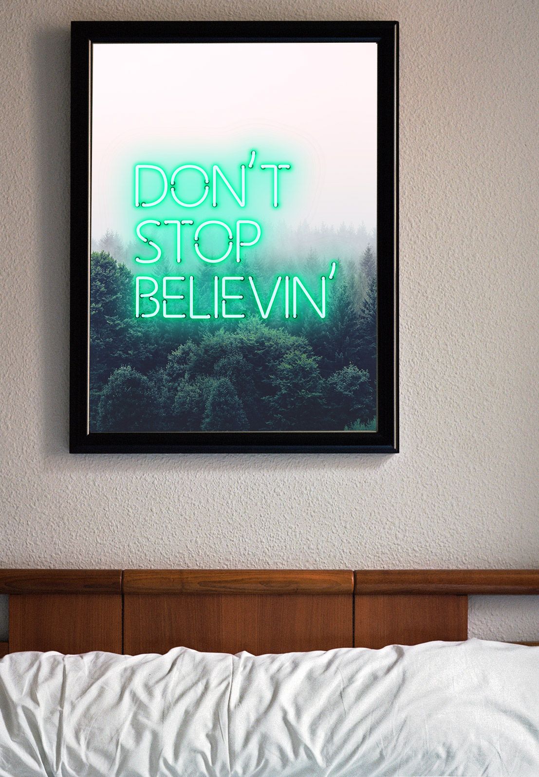 Dont Stop Believing Lyrics Neon Print