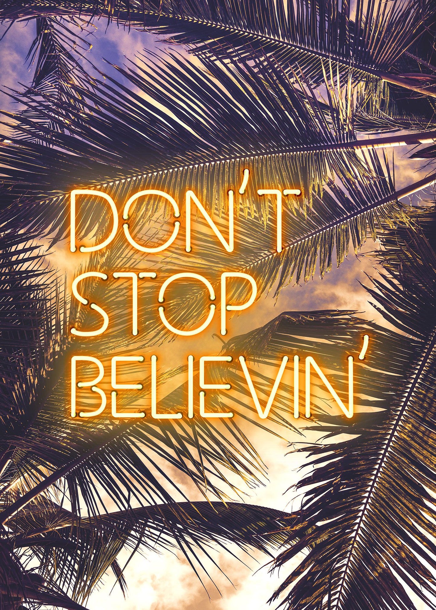 Dont Stop Believing Lyrics Neon Tropical Print