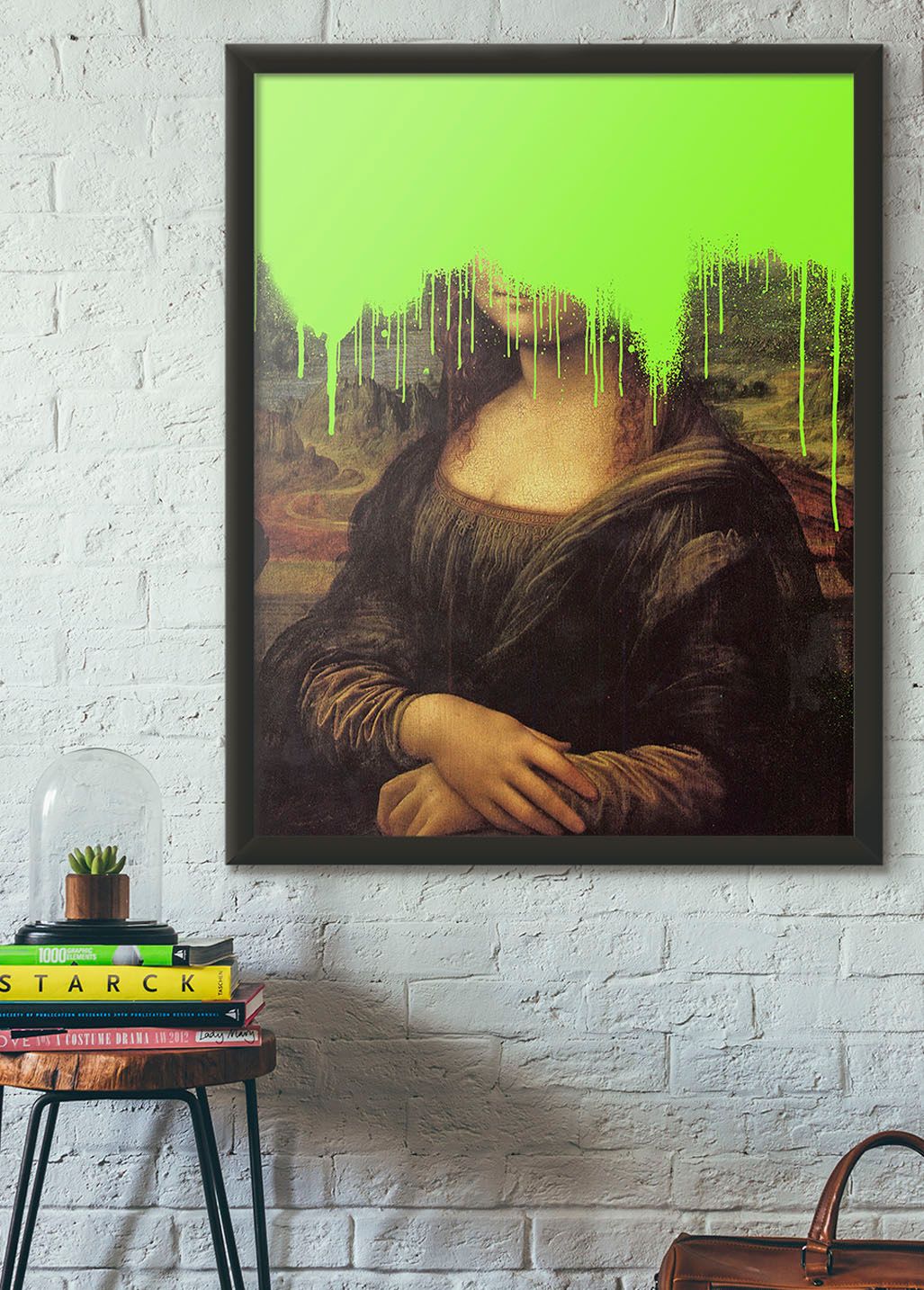 Drippy Mona Lisa Graffiti Print