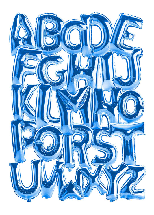 Foil Balloons Alphabet Educational Blue Print