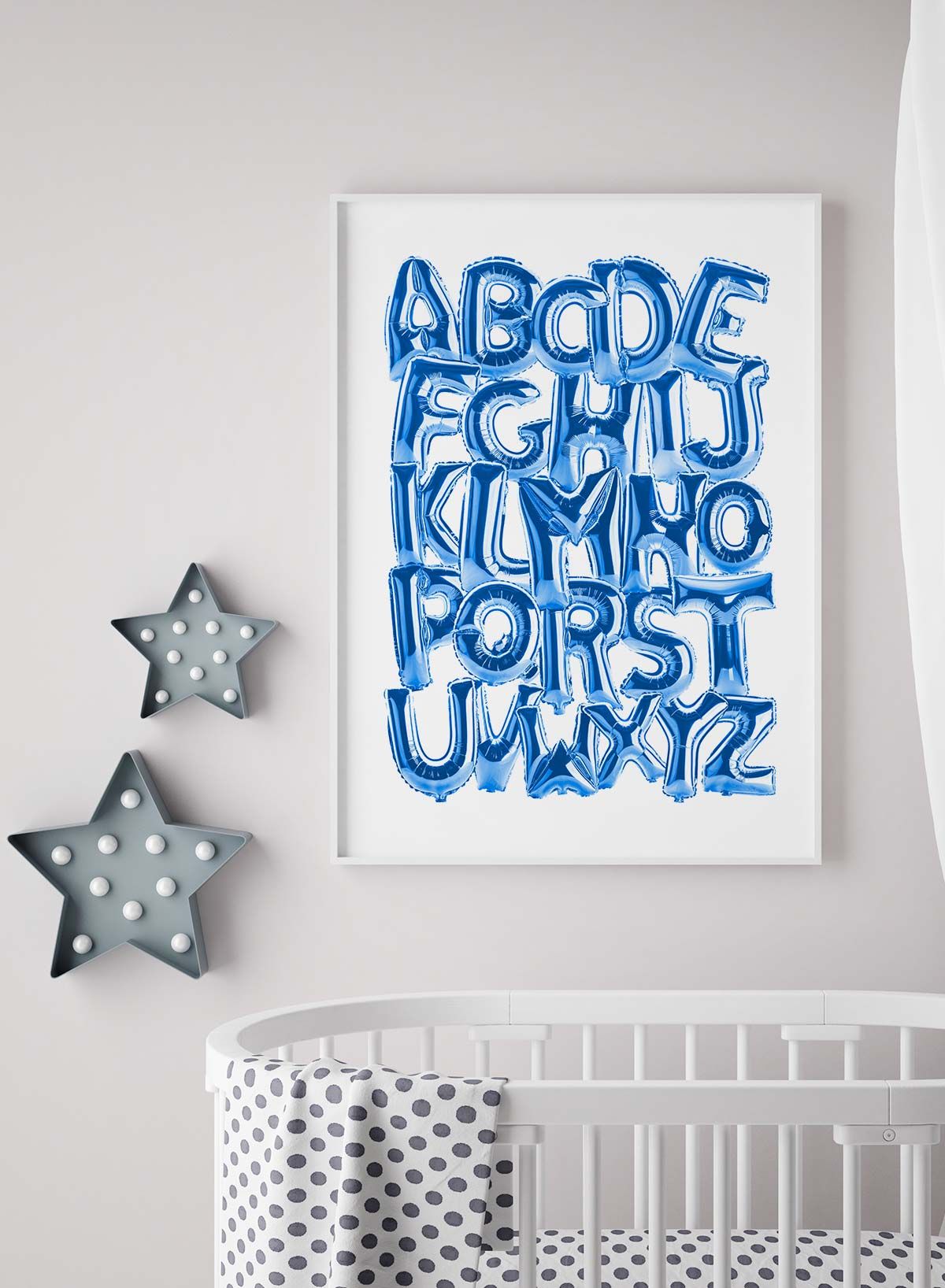 Foil Balloons Alphabet Educational Blue Print