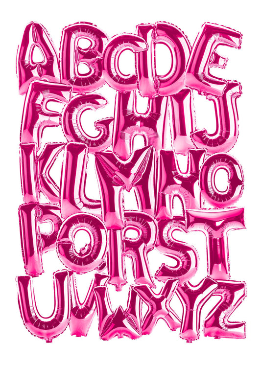 Foil Balloons Alphabet Educational Pink Print