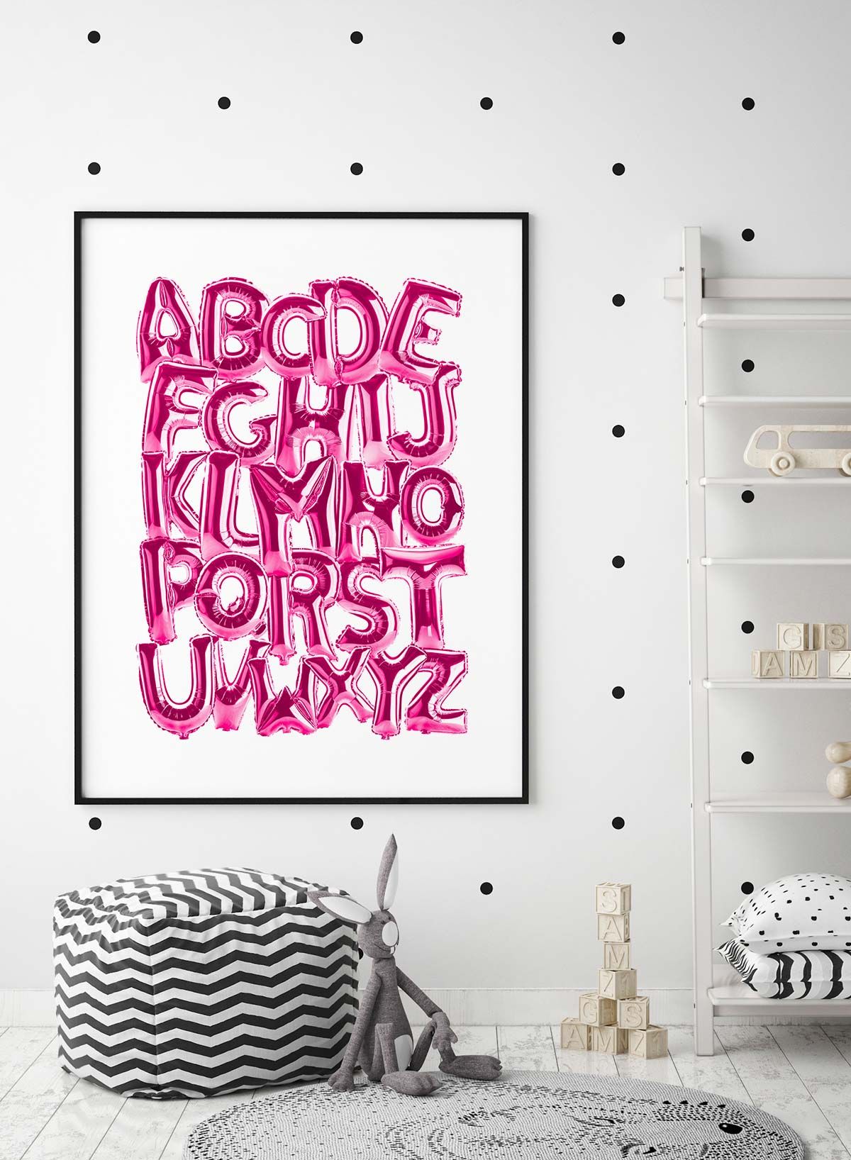 Foil Balloons Alphabet Educational Pink Print