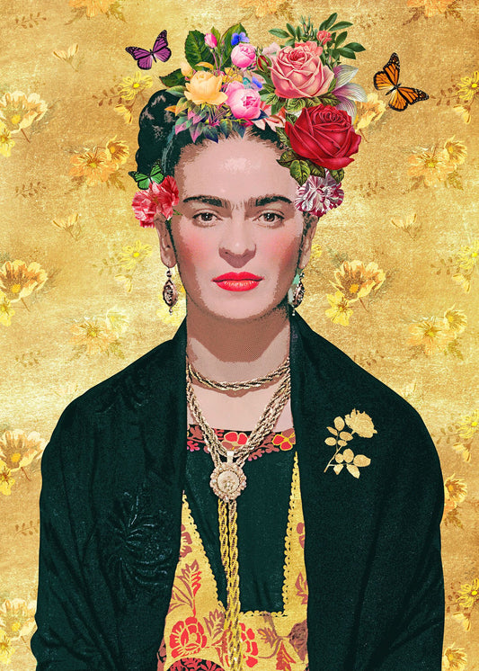 Frida Kahlo Gold Print