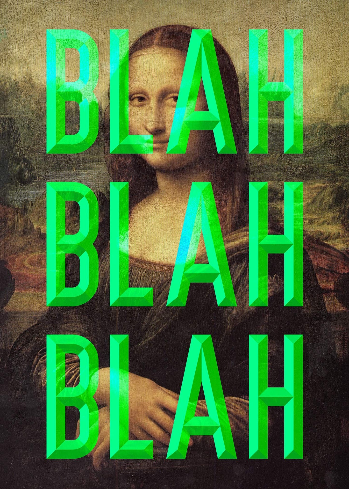 Green Moaning Mona Blah Blah Blah Print