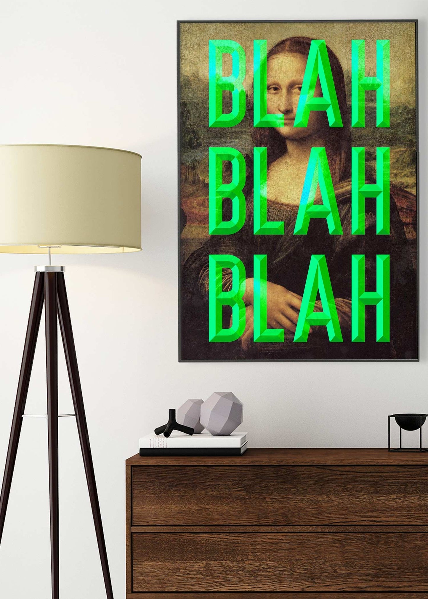 Green Moaning Mona Blah Blah Blah Print
