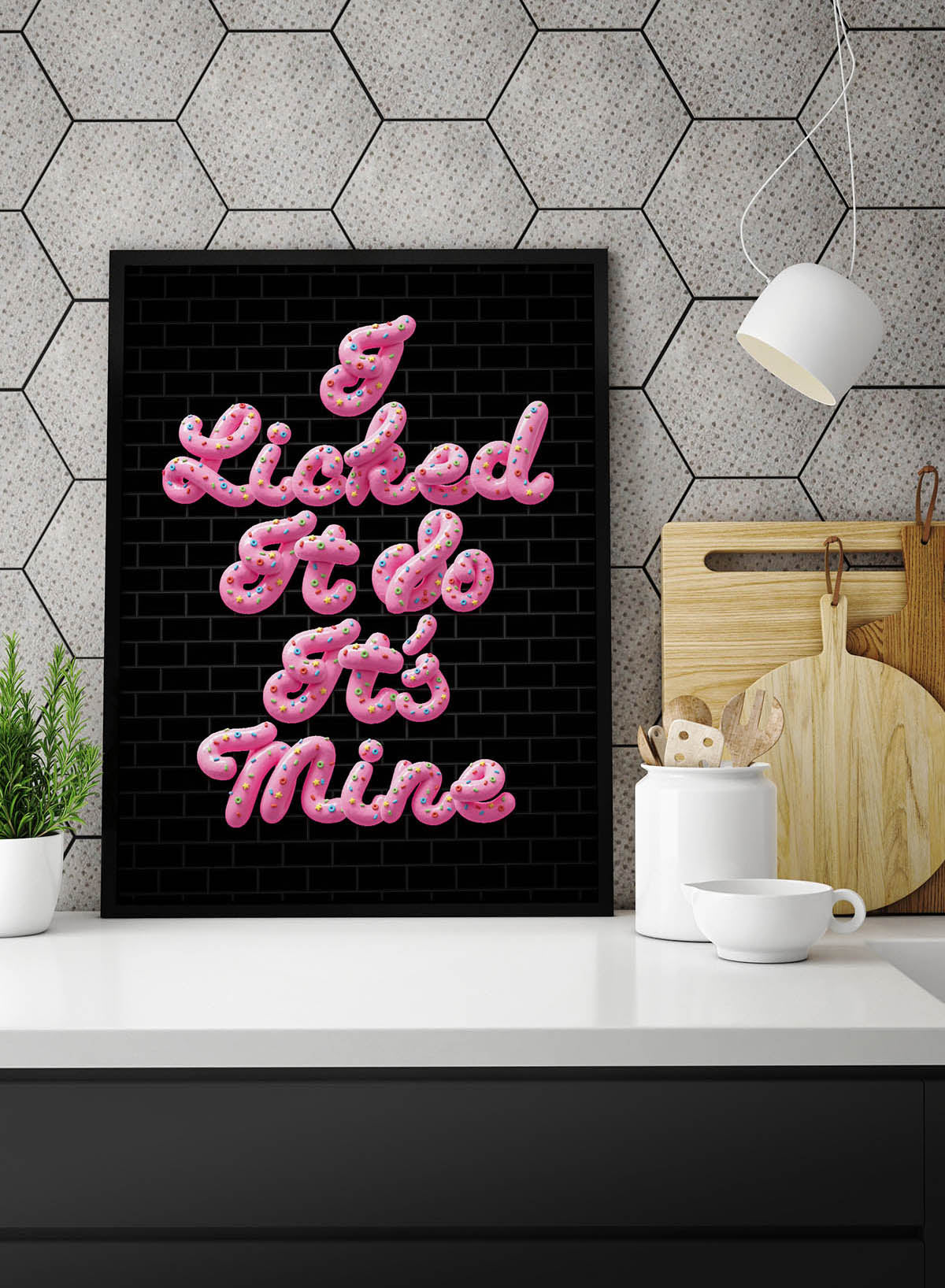 I Licked It Icing Black Print
